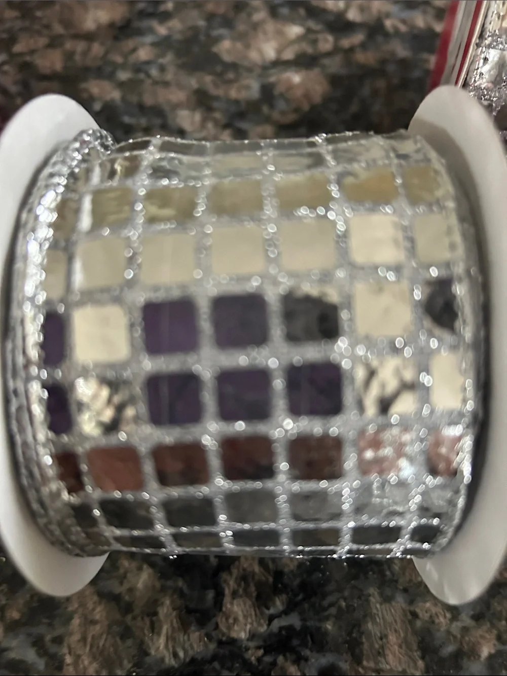 CELEBRATE IT METALLIC DISCO BALL SEQUINS WITED RIBBON 2.5